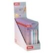 Apli Pocket Gel Expositor con 12 Blisters de 3 Mini Boligrafos de Tinta Gel Retractiles - Tinta Color Azul - Cuerpo de Diferente