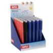 Apli Erasable Gel Expositor con 36 Boligrafos de Tinta Gel Borrables - Punta de 0,5mm - Zona de Agarre de Silicona - Colores Azu