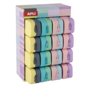 Apli Nordik Bicolor Expositor de 16 Estuches de Silicona Rectangulares Bicolor - Cremallera Repelente al Agua - Medidas 75x185x5