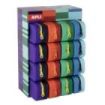 Apli Bright Bicolor Expositor de 16 Estuches de Silicona Rectangulares Bicolor - Cremallera Repelente al Agua - Medidas 75x185x5