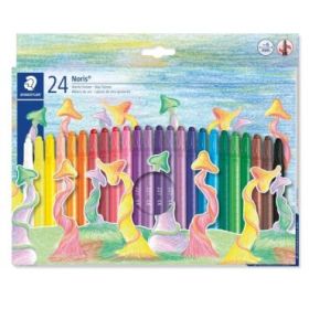 Staedtler Noris 221 Pack de 24 Ceras Giratorias - Diametro 6mm - Resistencia a la Rotura - Colorantes Alimenticios - Colores Sur