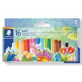 Staedtler Noris 241 Pack de 16 Ceras Blandas - Diametro 8mm - Resistencia a la Rotura - Colores Surtidos