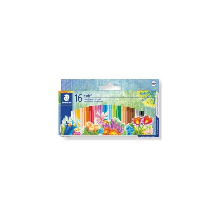 Staedtler Noris 241 Pack de 16 Ceras Blandas - Diametro 8mm - Resistencia a la Rotura - Colores Surtidos