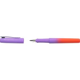 Faber-Castell Poly Ball Flow Edition Punchy Melon Pluma Estilografica - Ancho del Plumin Medio - Suave al Tacto - Color Lila/Roj