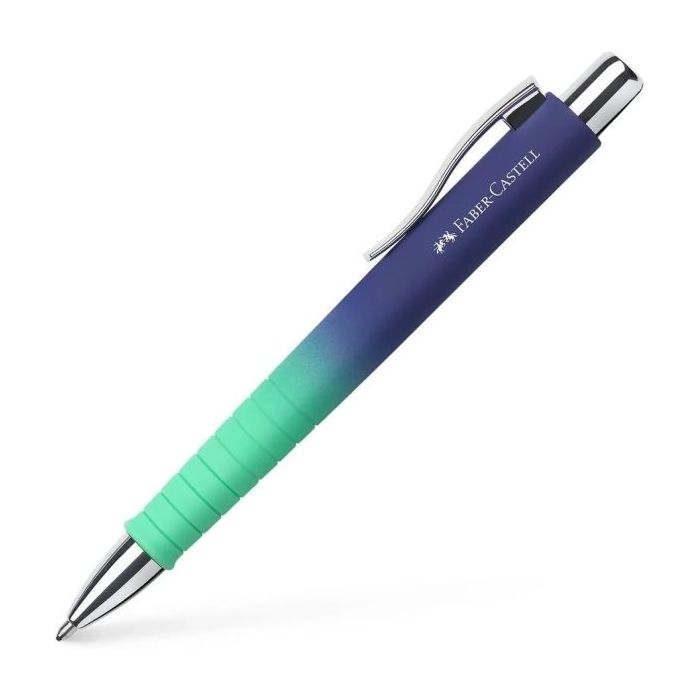 Faber-Castell Poly Ball Flow Edition Buzzing Blue Boligrafo Retractil XB - Forma Triangular Ergonomica - Suave al Tacto - Color