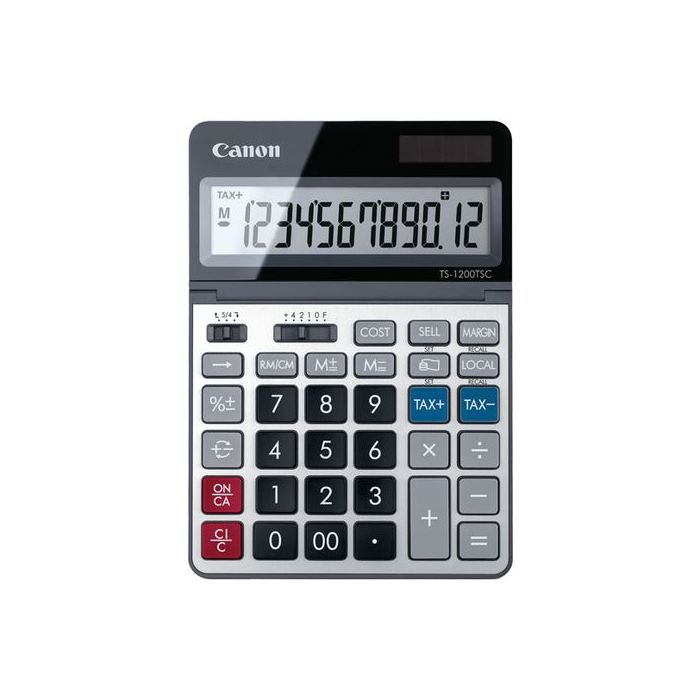 Canon TS-1200TSC Calculadora de Sobremesa con Pantalla LCD Ajustable de 12 Digitos - Realiza Calculos de Costos, Precios de Vent