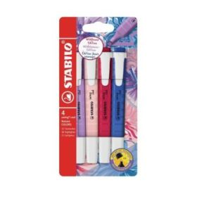 Stabilo Swing Cool Naturecolors Wildflower Pack con 4 Marcadores - Cuerpo Plano - Punta Biselada - Trazo entre 1 y 4mm - Tinta c