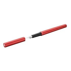 Pelikan Ineo Pluma Estilografica - Punta M - Caja Metalica - Aluminio Anodizado Satinado - Forma de Gota Antivuelco - Incluye Re