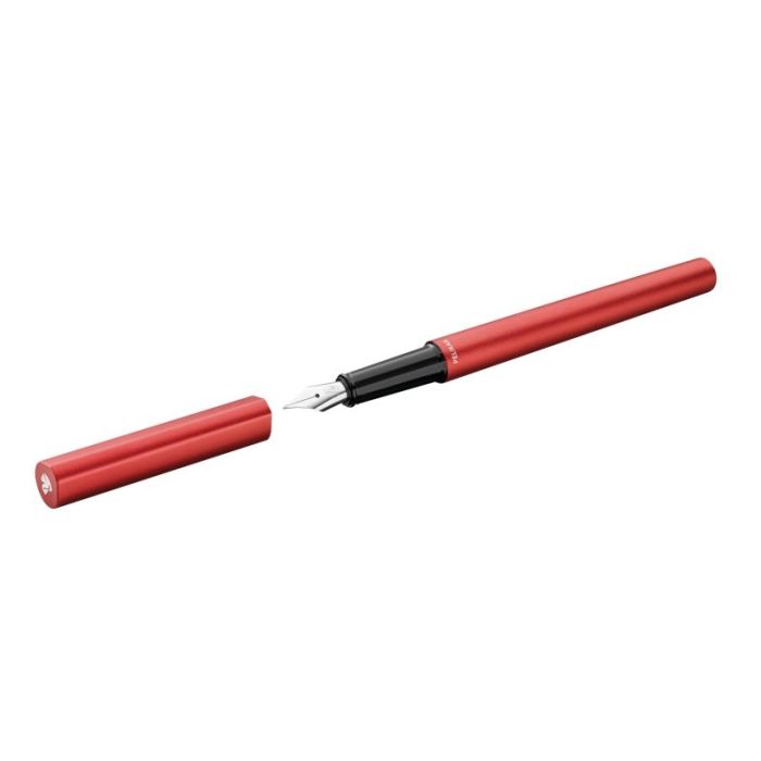 Pelikan Ineo Pluma Estilografica - Punta M - Caja Metalica - Aluminio Anodizado Satinado - Forma de Gota Antivuelco - Incluye Re