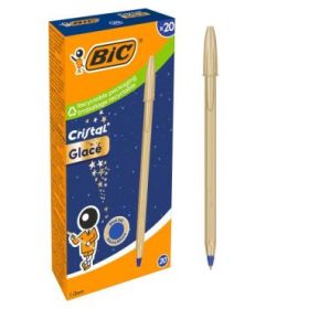Bic Cristal Glace Boligrafo de Bola - Cuerpo Opaco en Color Oro Mate - Punta Redonda de 1mm - Trazo 0.4mm - Tinta con Base de Ac