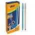 Bic Cristal Glace Pack con 20 Boligrafos de Bola - Cuerpo Opaco en Color Azul Metalizado Mate y Cobre Mate - Punta Redonda de 1m