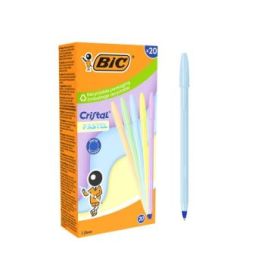 Bic Cristal Pastel Boligrafo de Bola - Cuerpo Opaco en Colores Pastel - Punta redonda de 1mm - Trazo 0.4mm - Tinta con Base de A