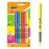 Bic Highlighter Grip Pack con 6 Marcadores Fluorescentes - Punta Biselada - Trazo entre 1.60 y 3.30 mm - Grip Texturizado - Colo
