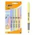 Bic Highlighter Grip Pack con 4 Marcadores Fluorescentes Pastel - Punta Biselada - Trazo entre 1.60 y 3.30 mm - Grip Texturizado