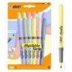 Bic Highlighter Grip Pastel Pack con 12 Marcadores Fluorescentes Pastel - Punta Biselada - Trazo entre 1.60 y 3.30 mm - Grip Tex