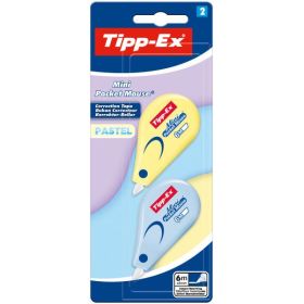 Tipp-Ex Mini Pocket Mouse Pastel Pack con 2 Cintas Correctoras 5mm x 6m - Resistente - Escritura Instantanea