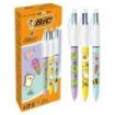 Bic 4 Colours Decors Kawaii Boligrafo de Bola Retractil - Punta Media de 1.0mm - Tinta con Base de Aceite - Cuerpo Decorado con