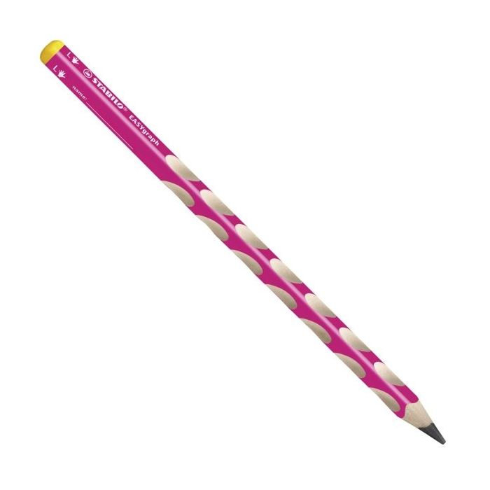 Stabilo Easygraph Lapiz de Grafito - Mina HB de 3.15mm - Diseño Ergonomico - Uso Zurdo - Color Rosa