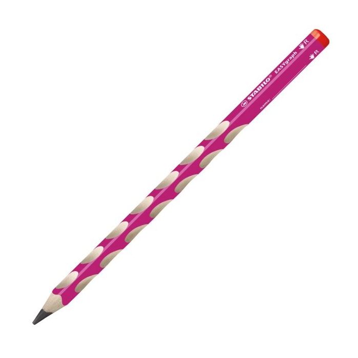 Stabilo Easygraph Lapiz de Grafito - Mina HB de 3.15mm - Diseño Ergonomico - Uso Diestro - Color Rosa