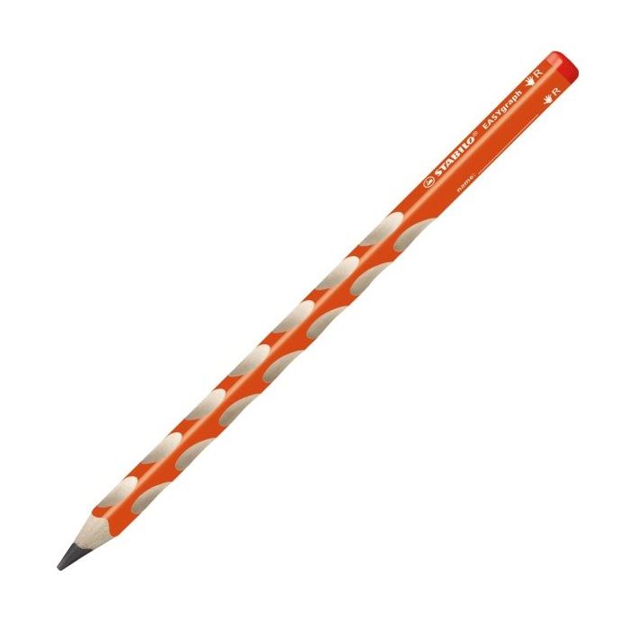 Stabilo Easygraph Lapiz de Grafito - Mina HB de 3.15mm - Diseño Ergonomico - Uso Diestro - Color Naranja