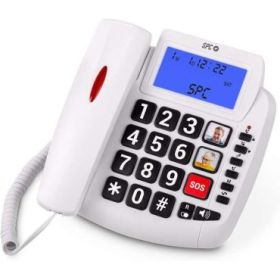 SPC Comfort Volume 2 Telefono Fijo Senior - Teclas Extragrandes - Memorias Directas con Fotografia - Gran Volumen de Timbre - Se