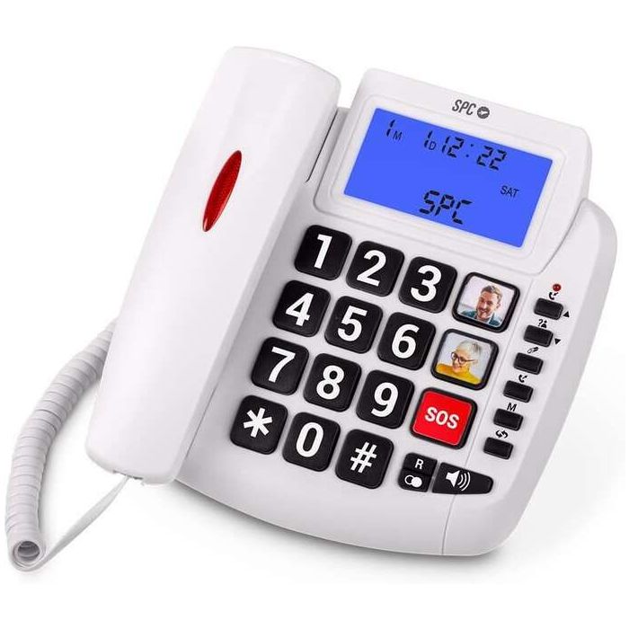 SPC Comfort Volume 2 Telefono Fijo Senior - Teclas Extragrandes - Memorias Directas con Fotografia - Gran Volumen de Timbre - Se
