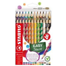 Stabilo Easycolors Pack con 24 Lapices de Colores Ergonomicos - Mina de 4.2mm - Forma Triangular - Uso Diestro - Colores Surtido