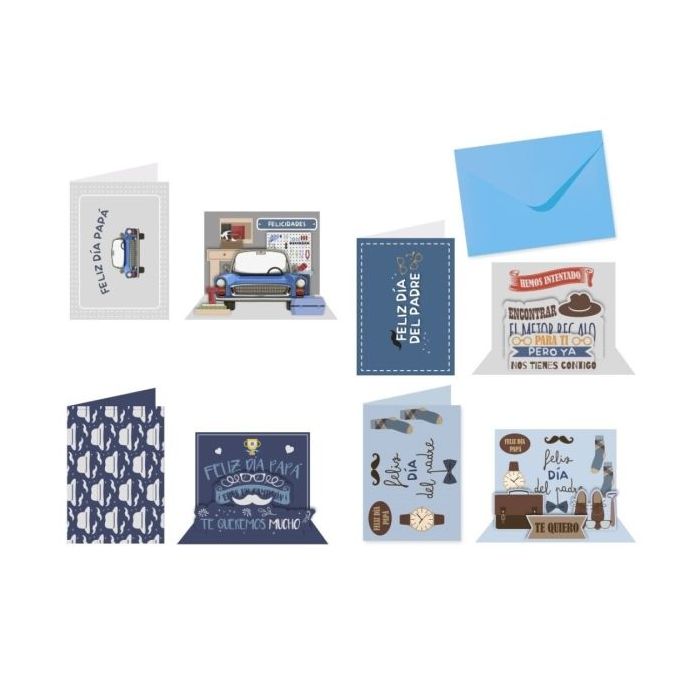 Bismark Pack de 24 Tarjetas de Felicitacion Dia del Padre - Tarjeta Plegada con Sobre Incluido - Medidas Plegada 18x13cm