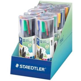 Staedtler Triplus Fineliner 334 Pack de 12 Rotuladores Punta Fina - Trazo 0.3 mm aprox. - Tinta Base de Agua - 97% de Plastico R