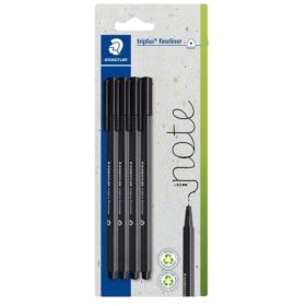 Staedtler Triplus Fineliner 334 Pack de 4 Rotuladores de Punta Fina - Trazo de 0.3mm aprox. - Tinta Antisecado a Base de Agua -