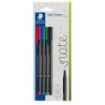 Staedtler Triplus Fineliner 334 Pack de 4 Rotuladores de Punta Fina - Trazo de 0.3mm aprox. - Tinta Antisecado a Base de Agua -