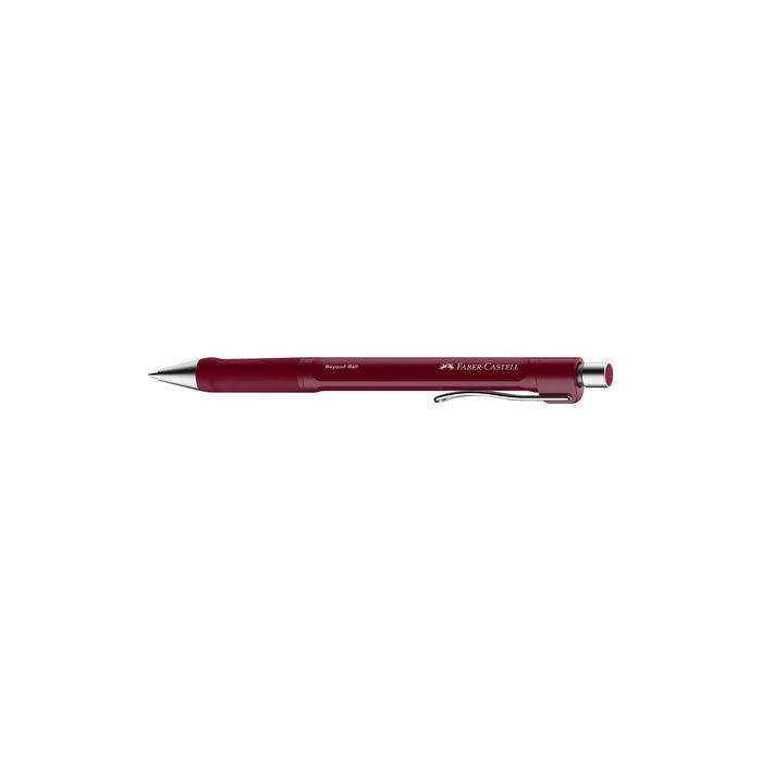 Faber-Castell Beyond Ball Boligrafo Retractil - Punta 1mm - Trazo de 0.5mm - Grip de Agarre - Tinta Roja - Color del Cuerpo Rojo