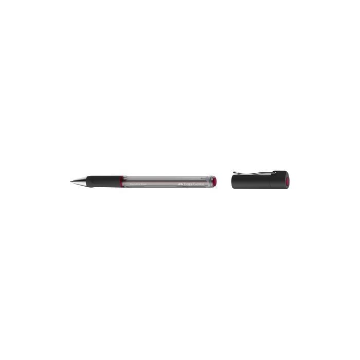 Faber-Castell Beyond Gel Broad Boligrafo con Capuchon - Punta 1mm - Trazo de 0.6mm - Grip de Agarre - Tinta Gel Roja