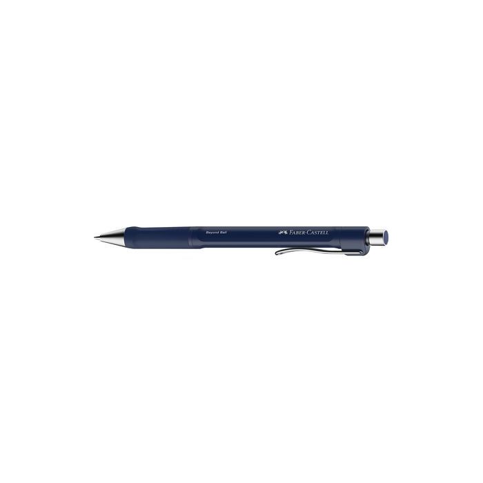 Faber-Castell Beyond Ball Boligrafo Retractil - Punta 1mm - Trazo de 0.5mm - Grip de Agarre - Tinta Azul - Color del Cuerpo Azul