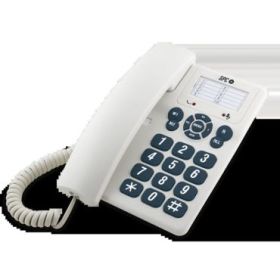 SPC Original Telefono Fijo Teclas Extragrandes - Diferentes Niveles de Timbre - 3 Memorias Directas - Para Mesa y Pared - Color