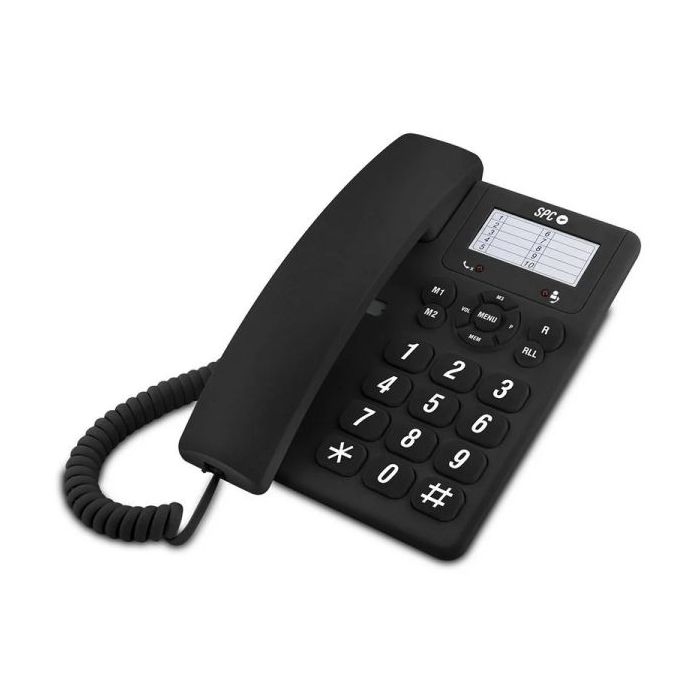 SPC Original Telefono Fijo Teclas Extragrandes - Diferentes Niveles de Timbre - 3 Memorias Directas - Para Mesa y Pared - Color