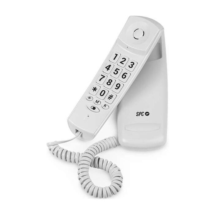 SPC Original Lite 2 Telefono Fijo - sin Pilas - sin Conexion a la Luz - Indicador Luminoso - 10 Memorias Indirectas - Compacto y