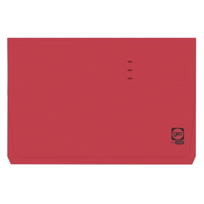 Gio By Elba Subcarpeta con Bolsa y Solapa Folio Rojo - Resistente Cartulina de 320gr - Bolsa y Solapa para Mayor Proteccion - Ta