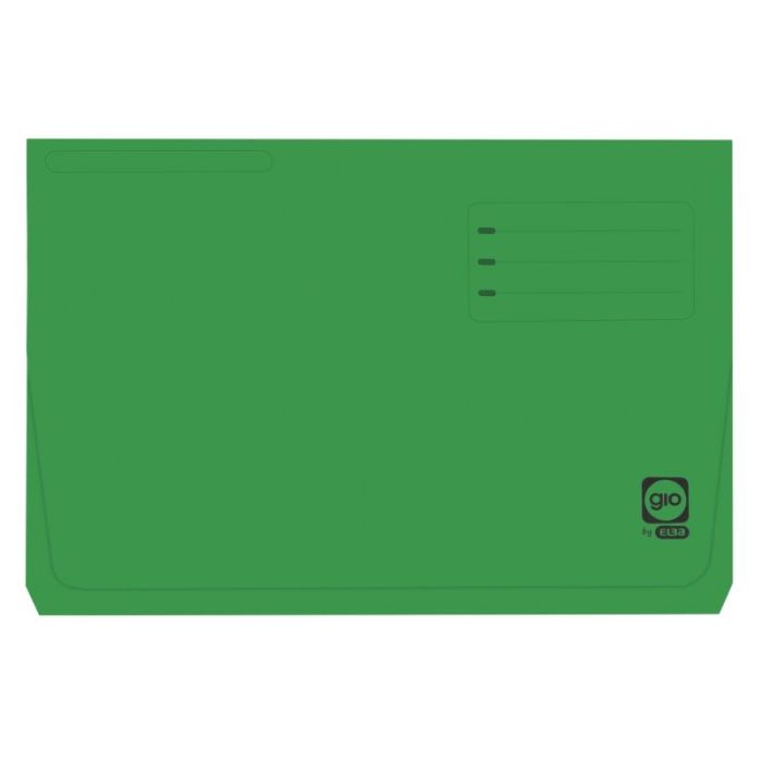 Gio By Elba Subcarpeta con Bolsa y Solapa Folio Verde - Resistente Cartulina de 320gr - Bolsa y Solapa para Mayor Proteccion - T
