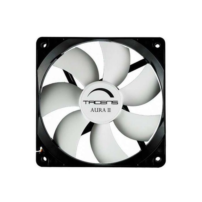 Tacens Aura II Ventilador 80mm - Carcasa Negra, Aspas Blancas - Velocidad Max. 1500rpm