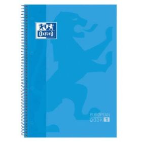 Oxford Europeanbook 1 Cuaderno Espiral Formato A4+ Cuadriculado 5x5mm - 80 Hojas - Banda de Color - Tapa Extradura Brillante - C