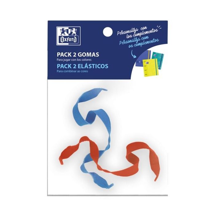 Oxford Gomas Elasticas para Carpeta o Cuaderno - Pack de 2 Unidades - Ajuste Perfecto - Resistente y Duradero