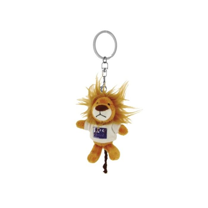 Oxford Lion Llavero con Forma de Peluche Leon - Perfecto para Regalar o Coleccionar - Color Blanco
