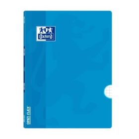 Oxford Libreta Grapada - Formato A4 - 48 Hojas - Cuadricula 4x4mm con Margen - Tapa de Plastico - Anti Traspaso de Tinta - Color