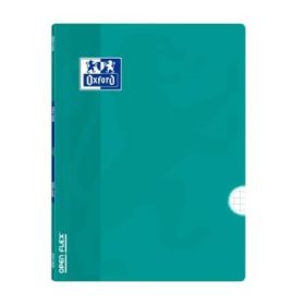 Oxford Libreta Grapada - Formato A4 - 48 Hojas - Cuadricula 4x4mm con Margen - Tapa de Plastico - Anti Traspaso de Tinta - Color