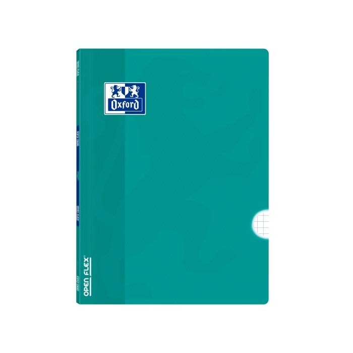 Oxford Libreta Grapada - Formato A4 - 48 Hojas - Cuadricula 4x4mm con Margen - Tapa de Plastico - Anti Traspaso de Tinta - Color
