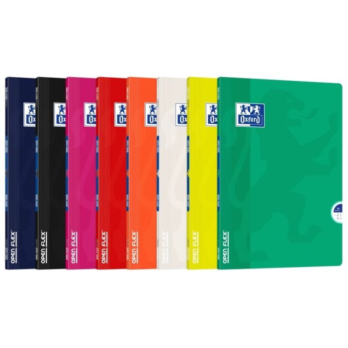 Oxford Libreta Grapada - Formato A4 - 48 Hojas - Cuadricula 5x5mm - Tapa de Plastico - Colores Surtidos
