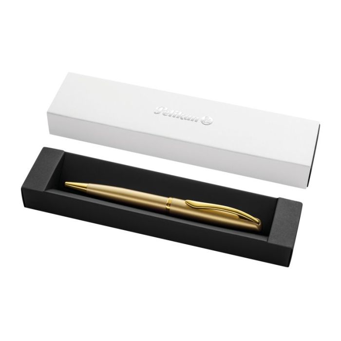 Pelikan Jazz Noble Boligrafo Retractil - Trazo de 1mm - Mecanismo de Giro - Recambio 337M Azul - Estuche de Regalo - Detalles Cr