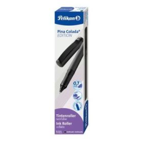 Pelikan Pina Colada Boligrafo Recargable - Trazo de 0.7mm - Agarre Ergonomico Ambidiestro - Cuerpo Rayado Efecto Metalico - Cart
