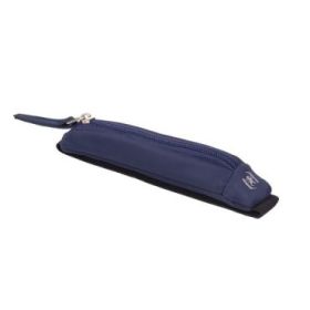 Oxford Executive Estuche Compacto - Goma Elastica para Cuadernos - Cremallera - Nailon Reciclado - 21x4.5x3.5cm - Color Azul Mar